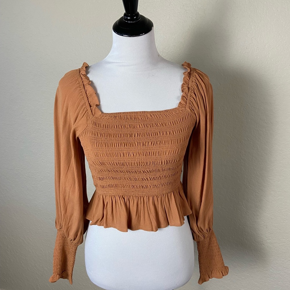 Aaron & Amber Babydoll Crop Top Size Small